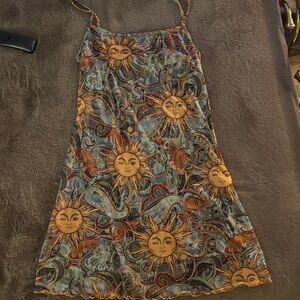 SHEIN Sun and Swirl Pattern Mini Dress - Multicolor